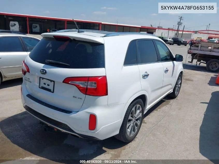 2015 Kia Sorento Sx V6 VIN: 5XYKW4A78FG653155 Lot: 40192030