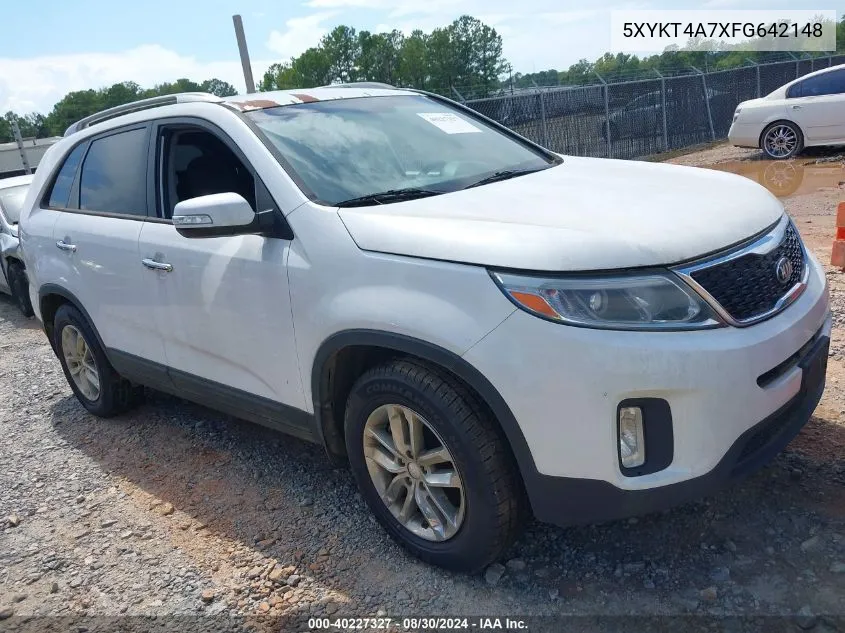 2015 Kia Sorento Lx V6 VIN: 5XYKT4A7XFG642148 Lot: 40227327