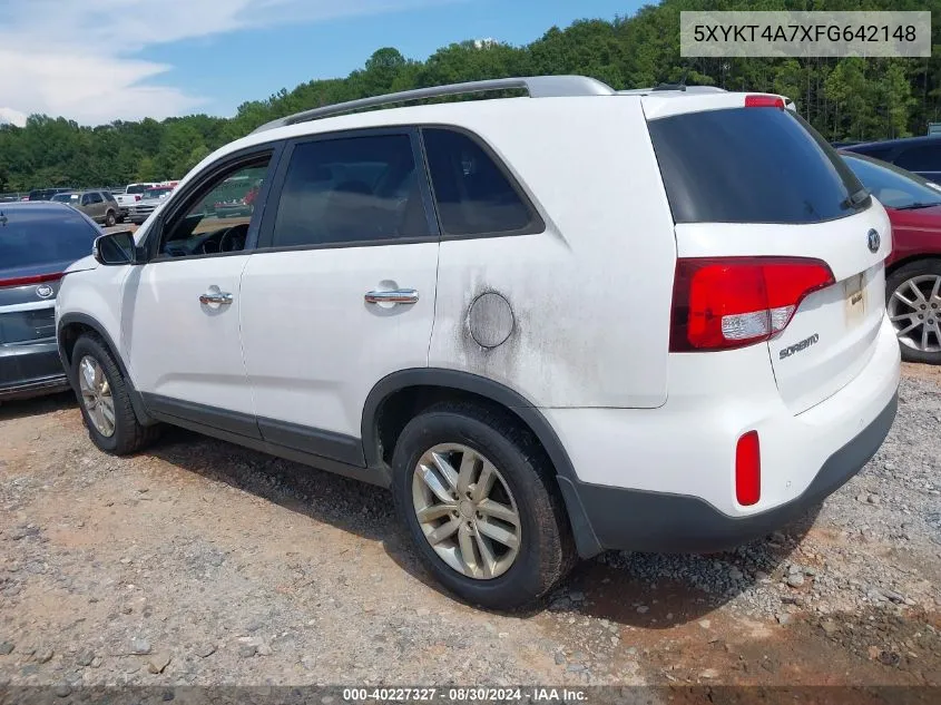 5XYKT4A7XFG642148 2015 Kia Sorento Lx V6