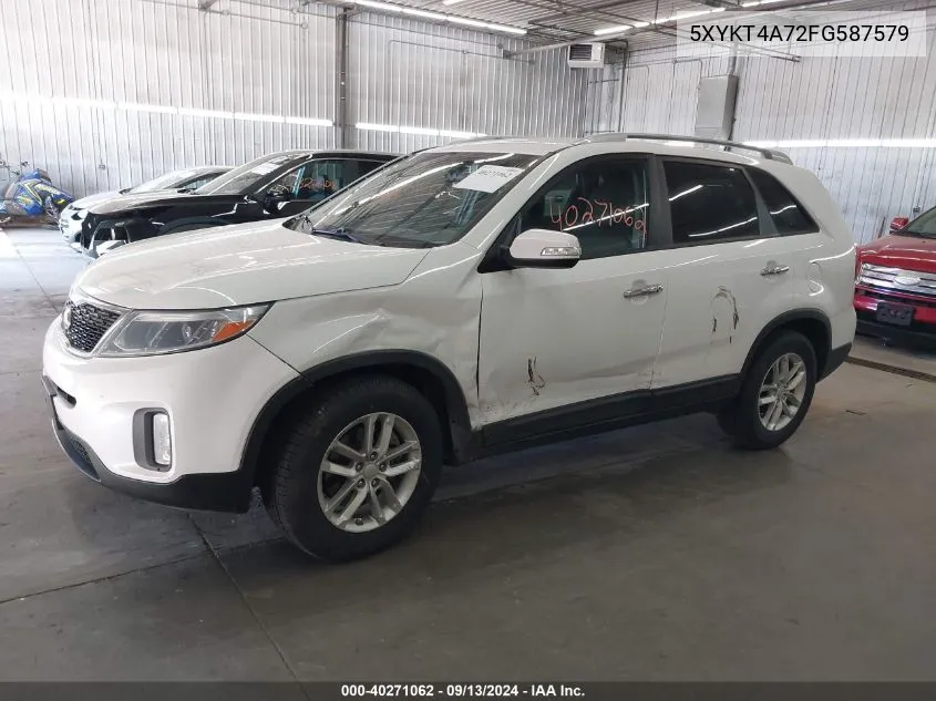 2015 Kia Sorento Lx VIN: 5XYKT4A72FG587579 Lot: 40271062