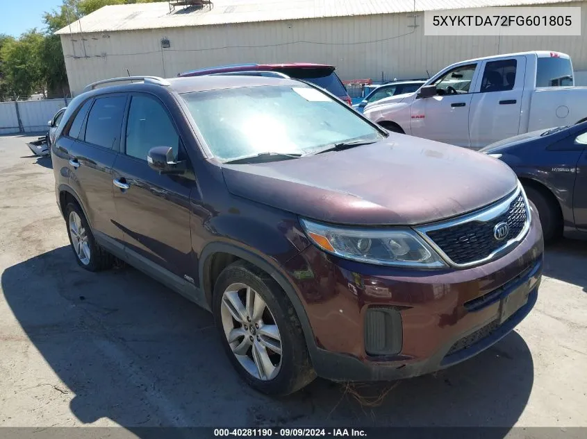 2015 Kia Sorento Lx V6 VIN: 5XYKTDA72FG601805 Lot: 40281190