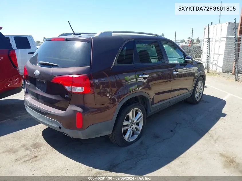 2015 Kia Sorento Lx V6 VIN: 5XYKTDA72FG601805 Lot: 40281190