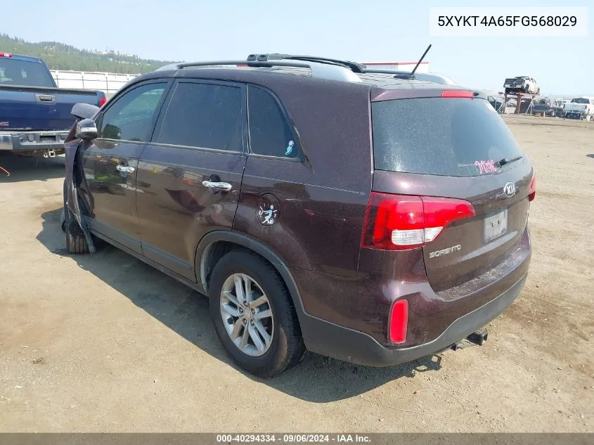 2015 Kia Sorento Lx VIN: 5XYKT4A65FG568029 Lot: 40294334