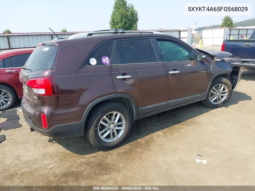 2015 Kia Sorento Lx VIN: 5XYKT4A65FG568029 Lot: 40294334