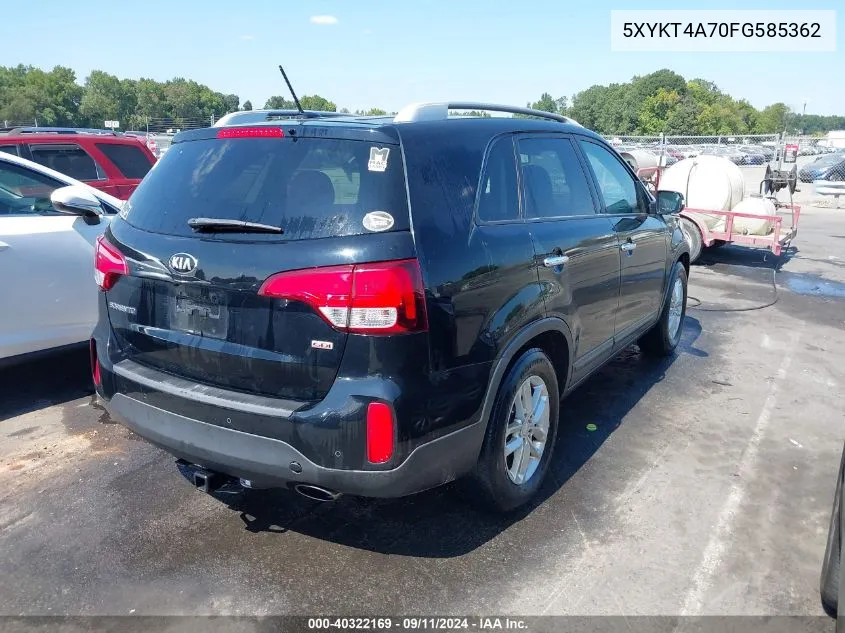 5XYKT4A70FG585362 2015 Kia Sorento Lx V6