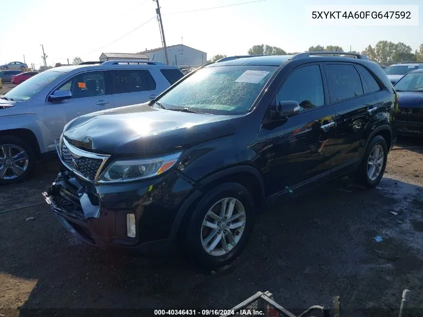 5XYKT4A60FG647592 2015 Kia Sorento Lx