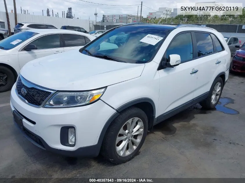 2015 Kia Sorento Ex V6 VIN: 5XYKU4A77FG620119 Lot: 40357543