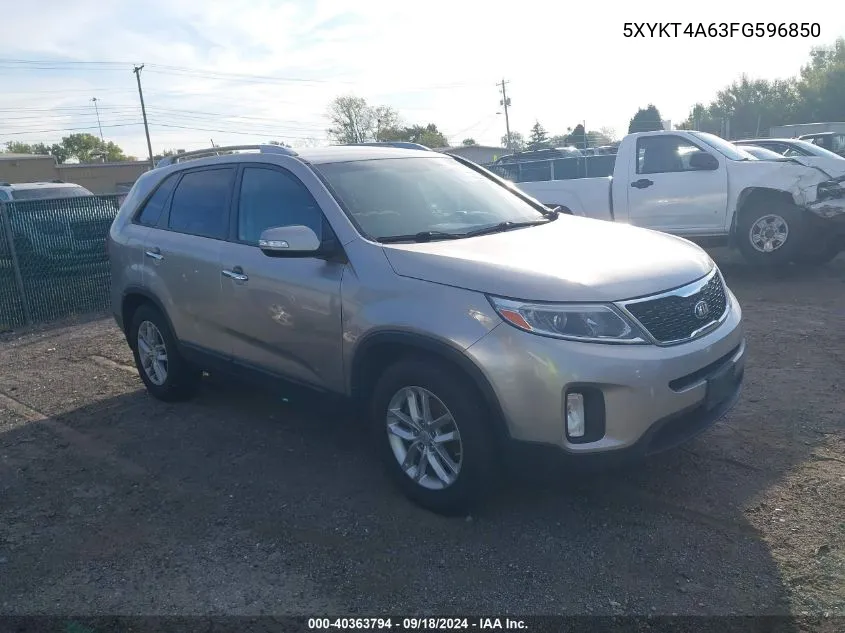 5XYKT4A63FG596850 2015 Kia Sorento Lx