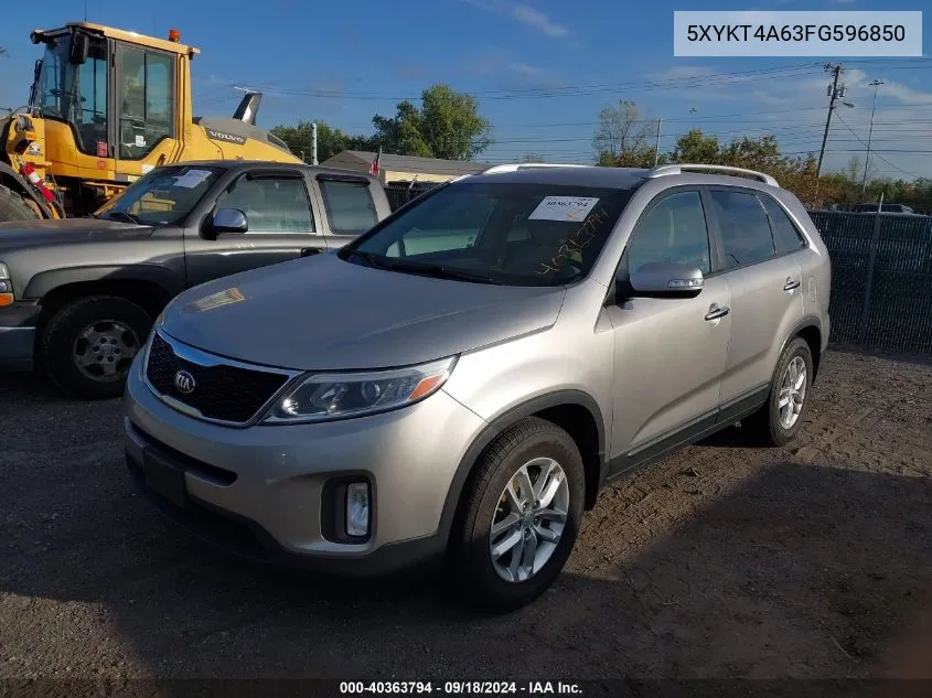 2015 Kia Sorento Lx VIN: 5XYKT4A63FG596850 Lot: 40363794