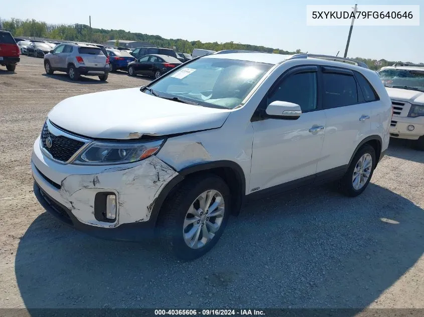 2015 Kia Sorento Ex V6 VIN: 5XYKUDA79FG640646 Lot: 40365606