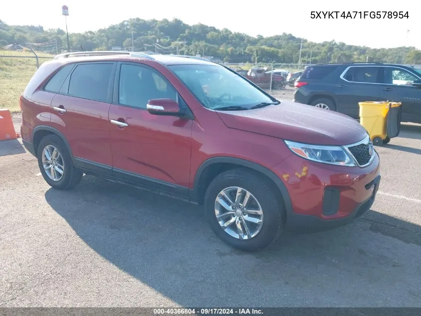 2015 Kia Sorento Lx V6 VIN: 5XYKT4A71FG578954 Lot: 40366804