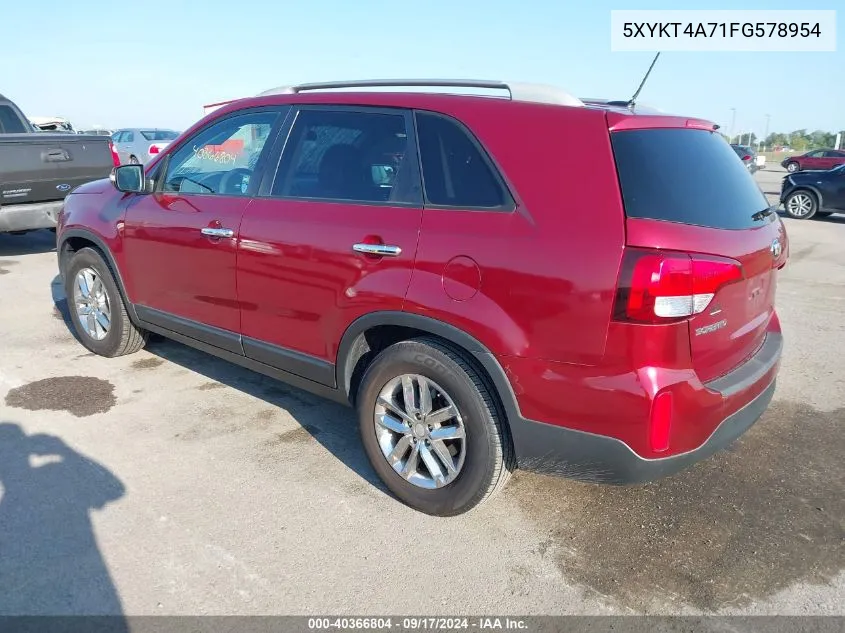 5XYKT4A71FG578954 2015 Kia Sorento Lx V6