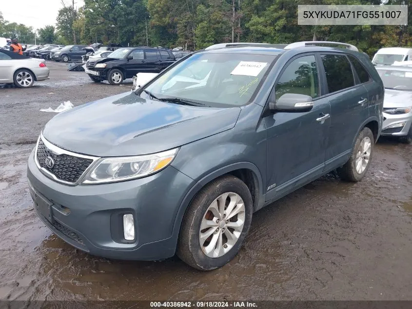 2015 Kia Sorento Ex V6 VIN: 5XYKUDA71FG551007 Lot: 40386942