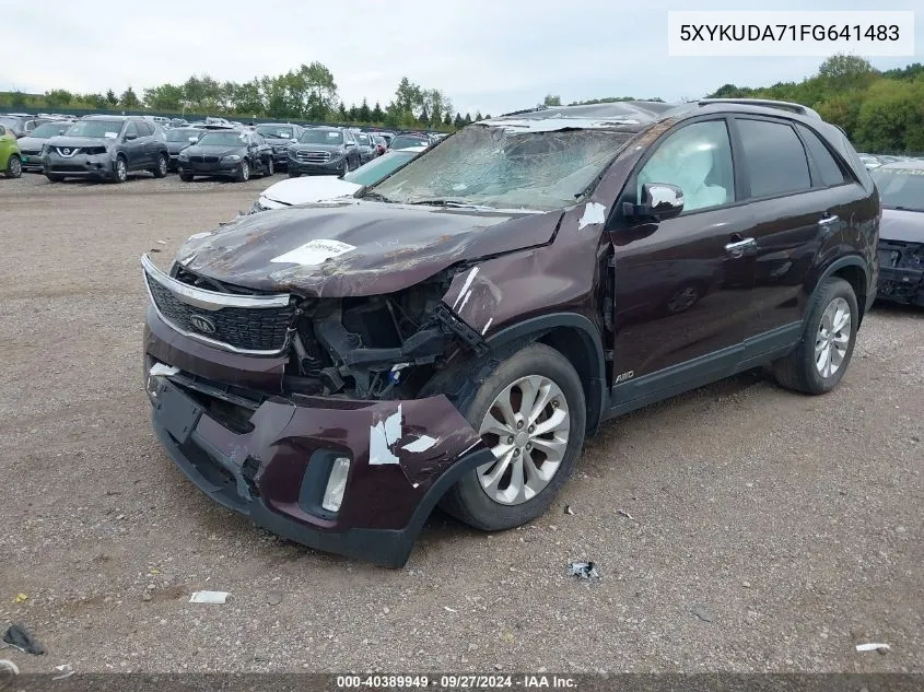 2015 Kia Sorento Ex V6 VIN: 5XYKUDA71FG641483 Lot: 40389949