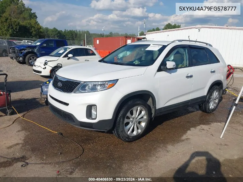 2015 Kia Sorento Ex V6 VIN: 5XYKU4A79FG578777 Lot: 40406530