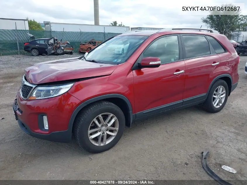 2015 Kia Sorento Lx V6 VIN: 5XYKT4A70FG612687 Lot: 40427878