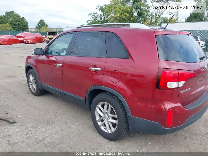 2015 Kia Sorento Lx V6 VIN: 5XYKT4A70FG612687 Lot: 40427878