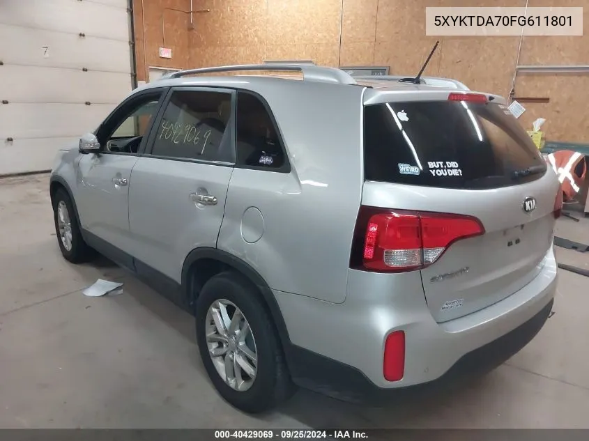 5XYKTDA70FG611801 2015 Kia Sorento Lx V6