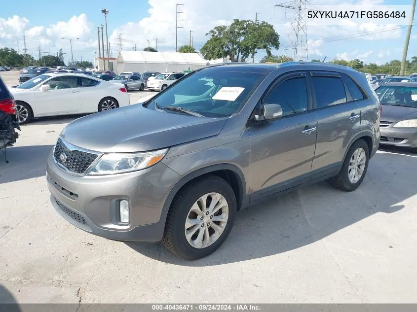 2015 Kia Sorento Ex V6 VIN: 5XYKU4A71FG586484 Lot: 40436471