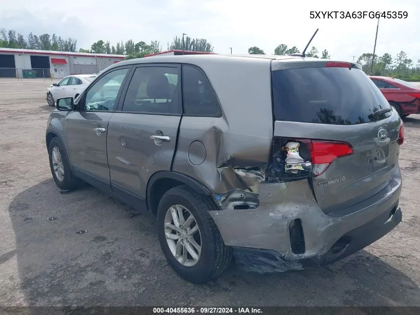 5XYKT3A63FG645359 2015 Kia Sorento Lx