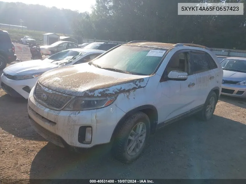 2015 Kia Sorento Lx VIN: 5XYKT4A65FG657423 Lot: 40531400