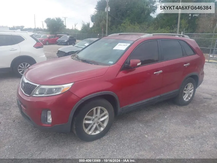 2015 Kia Sorento Lx VIN: 5XYKT4A6XFG646384 Lot: 40613069