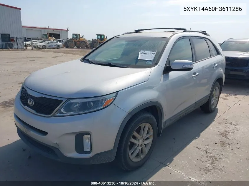 2015 Kia Sorento Lx VIN: 5XYKT4A60FG611286 Lot: 40613230