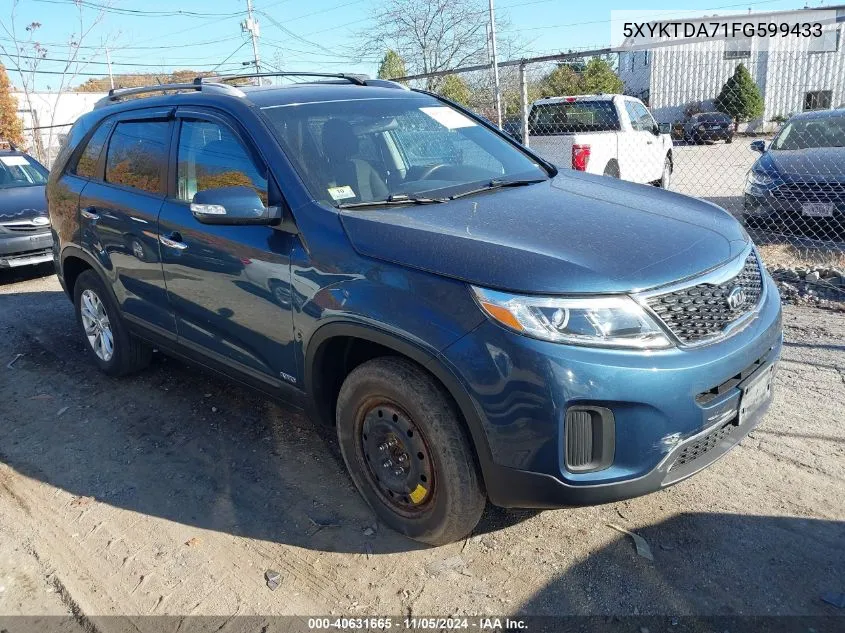 2015 Kia Sorento Lx V6 VIN: 5XYKTDA71FG599433 Lot: 40631665