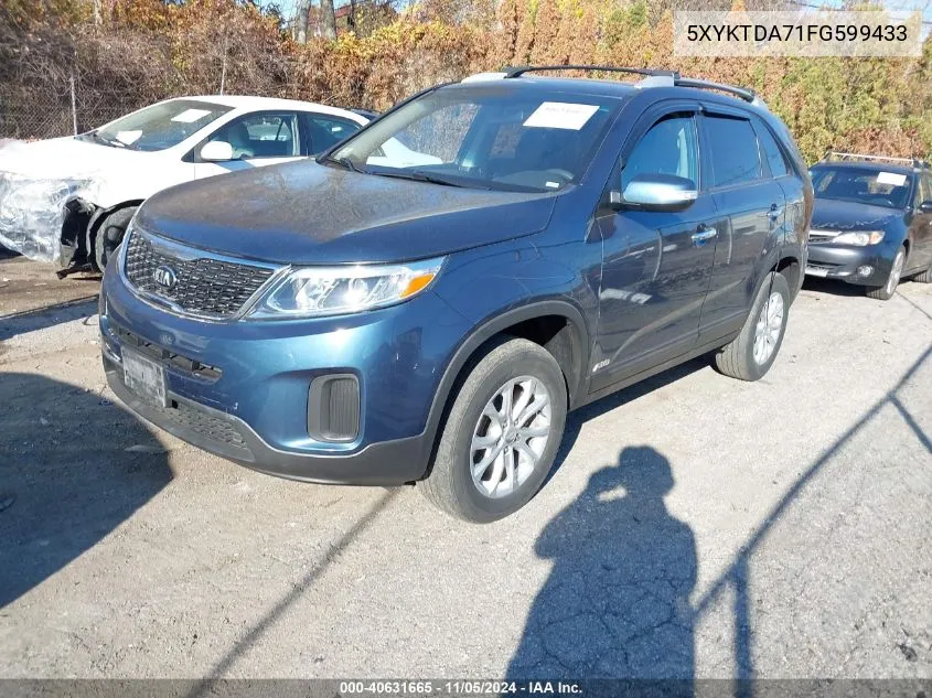 2015 Kia Sorento Lx V6 VIN: 5XYKTDA71FG599433 Lot: 40631665