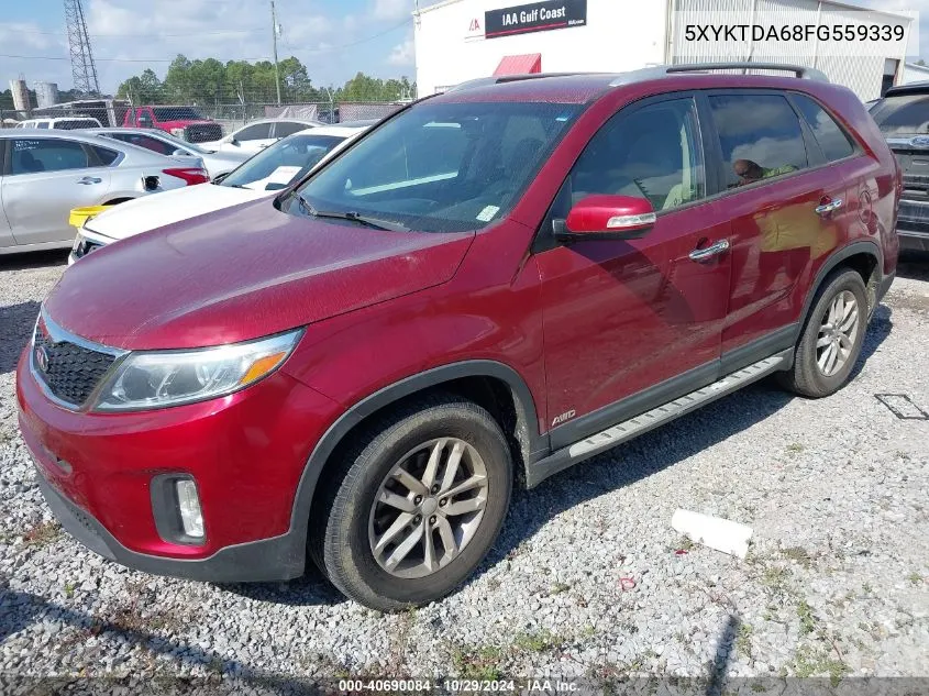 2015 Kia Sorento Lx VIN: 5XYKTDA68FG559339 Lot: 40690084