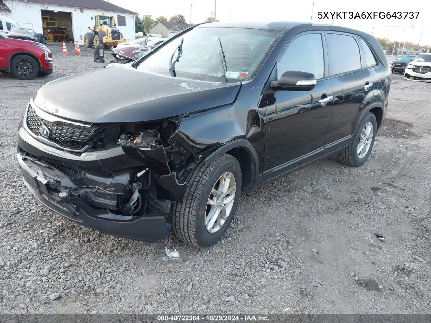 2015 Kia Sorento Lx VIN: 5XYKT3A6XFG643737 Lot: 40722364