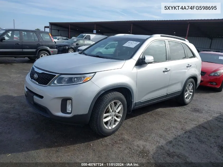 2015 Kia Sorento Lx V6 VIN: 5XYKT4A74FG598695 Lot: 40885159