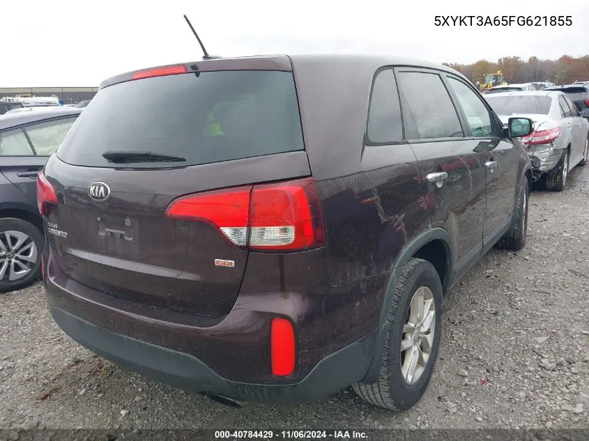 2015 Kia Sorento Lx VIN: 5XYKT3A65FG621855 Lot: 40784429