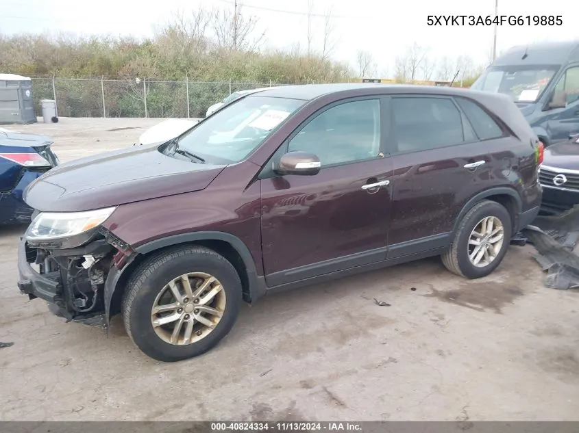 2015 Kia Sorento Lx VIN: 5XYKT3A64FG619885 Lot: 40824334