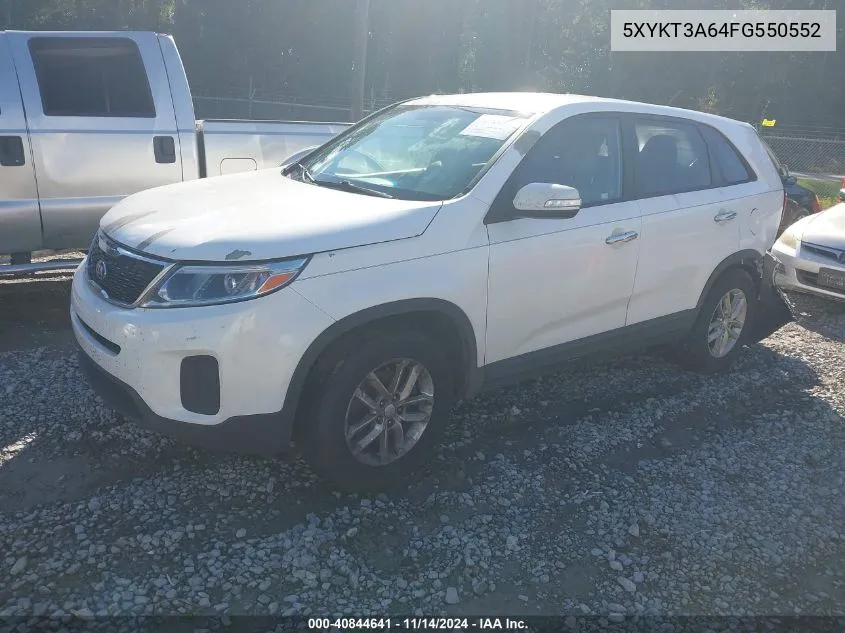 2015 Kia Sorento Lx VIN: 5XYKT3A64FG550552 Lot: 40844641