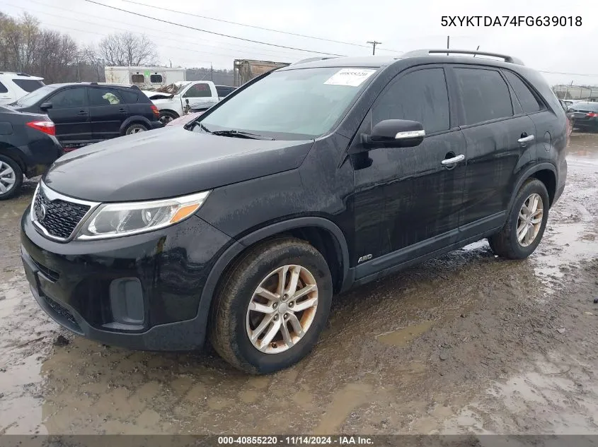 2015 Kia Sorento Lx V6 VIN: 5XYKTDA74FG639018 Lot: 40855220