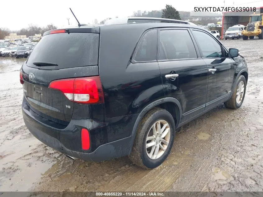 2015 Kia Sorento Lx V6 VIN: 5XYKTDA74FG639018 Lot: 40855220