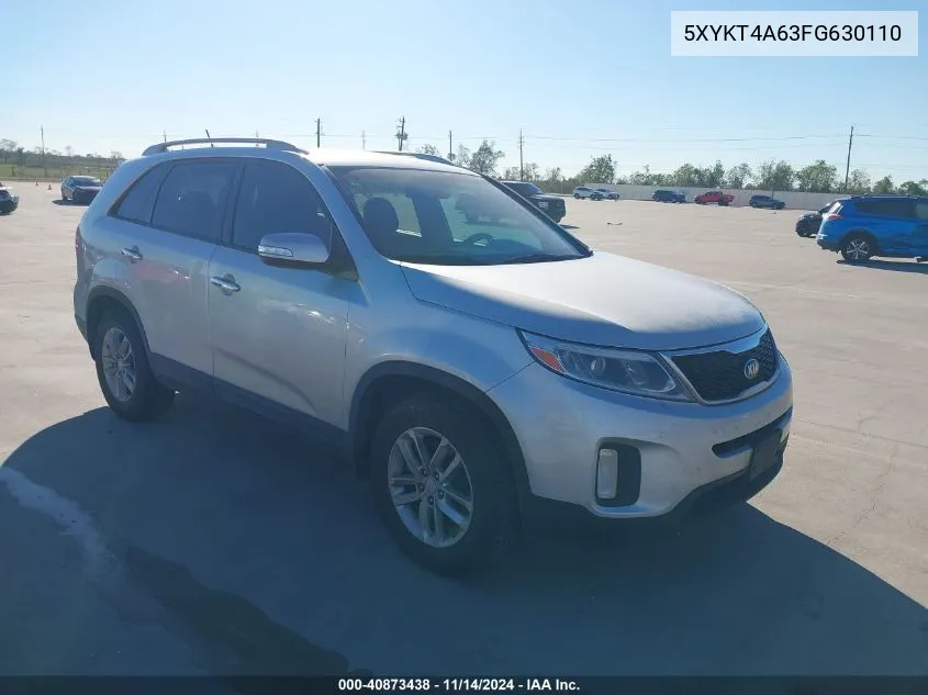 2015 Kia Sorento Lx VIN: 5XYKT4A63FG630110 Lot: 40873438