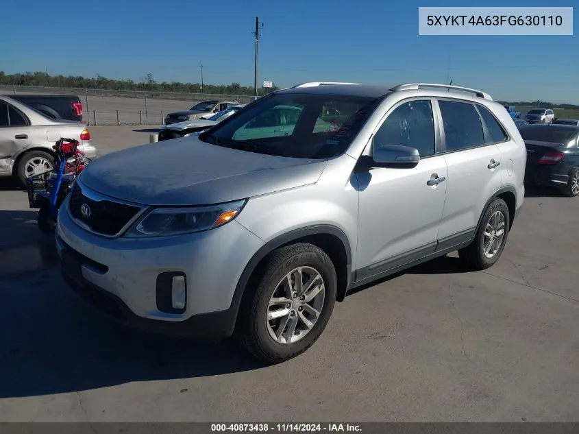 2015 Kia Sorento Lx VIN: 5XYKT4A63FG630110 Lot: 40873438