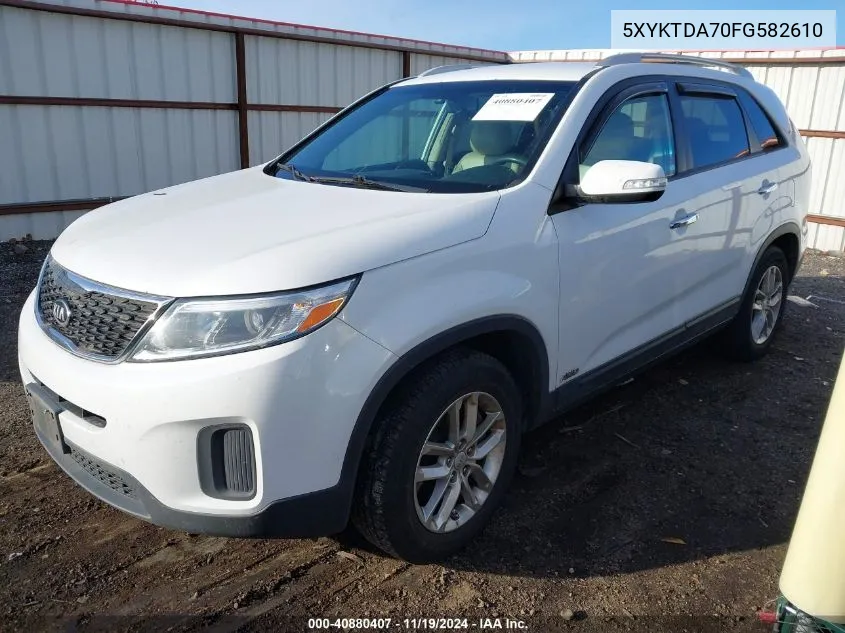 2015 Kia Sorento Lx V6 VIN: 5XYKTDA70FG582610 Lot: 40880407