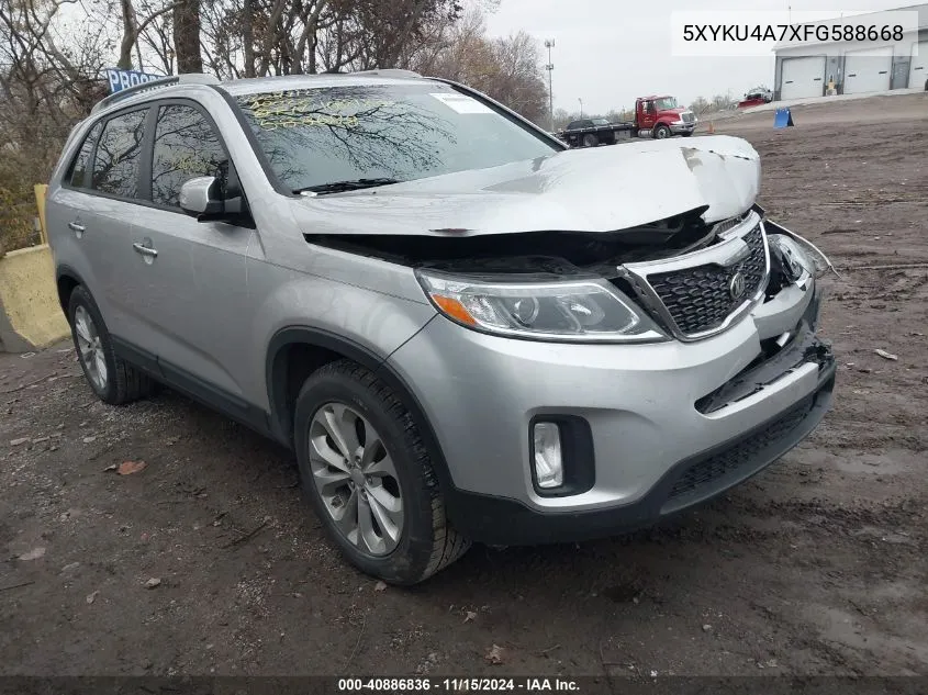 2015 Kia Sorento Ex V6 VIN: 5XYKU4A7XFG588668 Lot: 40886836