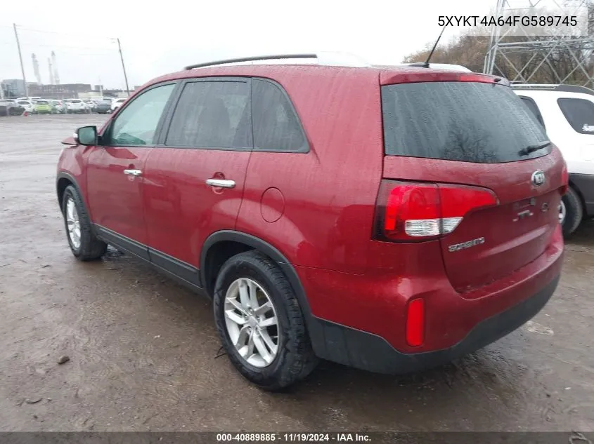 2015 Kia Sorento Lx VIN: 5XYKT4A64FG589745 Lot: 40889885