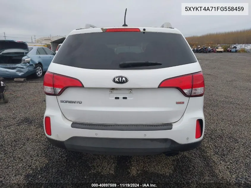 2015 Kia Sorento Lx V6 VIN: 5XYKT4A71FG558459 Lot: 40897589