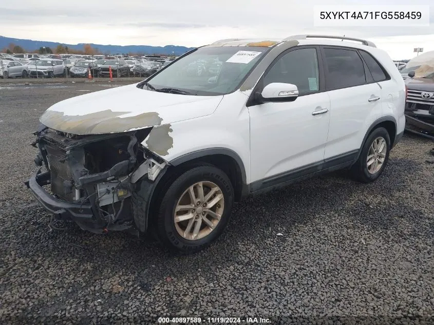 2015 Kia Sorento Lx V6 VIN: 5XYKT4A71FG558459 Lot: 40897589