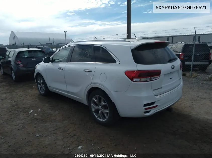 5XYPKDA51GG076521 2016 Kia Sorento