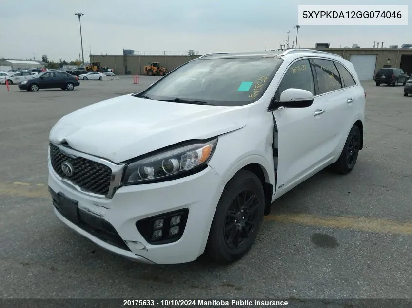 2016 Kia Sorento Ex Turbo VIN: 5XYPKDA12GG074046 Lot: 20175633