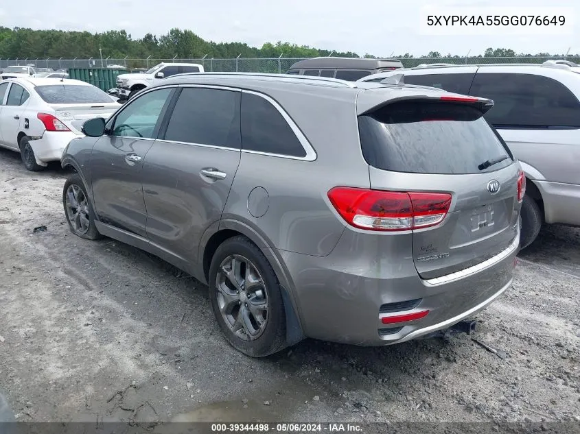 5XYPK4A55GG076649 2016 Kia Sorento 3.3L Sx