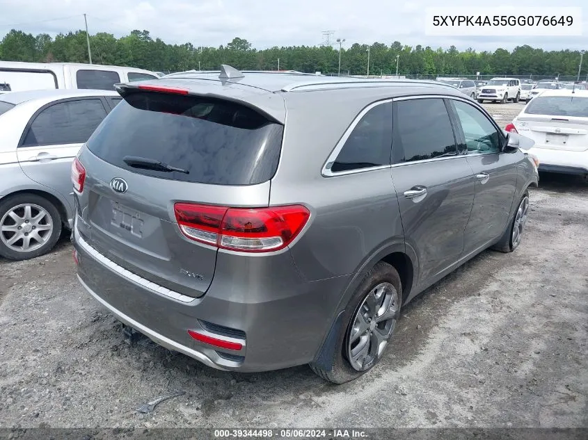 5XYPK4A55GG076649 2016 Kia Sorento 3.3L Sx