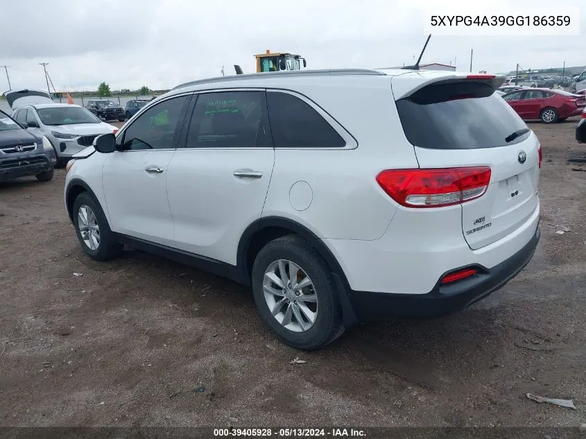 5XYPG4A39GG186359 2016 Kia Sorento 2.4L Lx