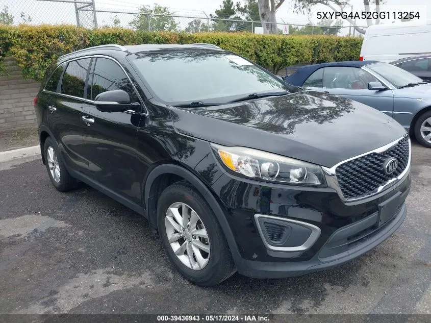 5XYPG4A52GG113254 2016 Kia Sorento 3.3L Lx